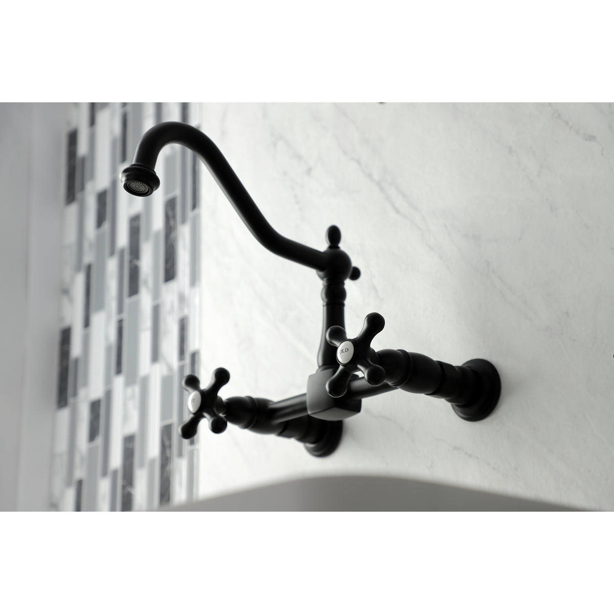 Heritage Two-Handle Traditional Wall Mount Bridge Kitchen Faucet