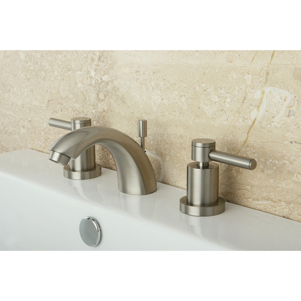 Mini Widespread Bathroom Faucet In Brushed Nickel