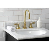 Heirloom Widespread Bathroom Faucet With Brass Pop Up