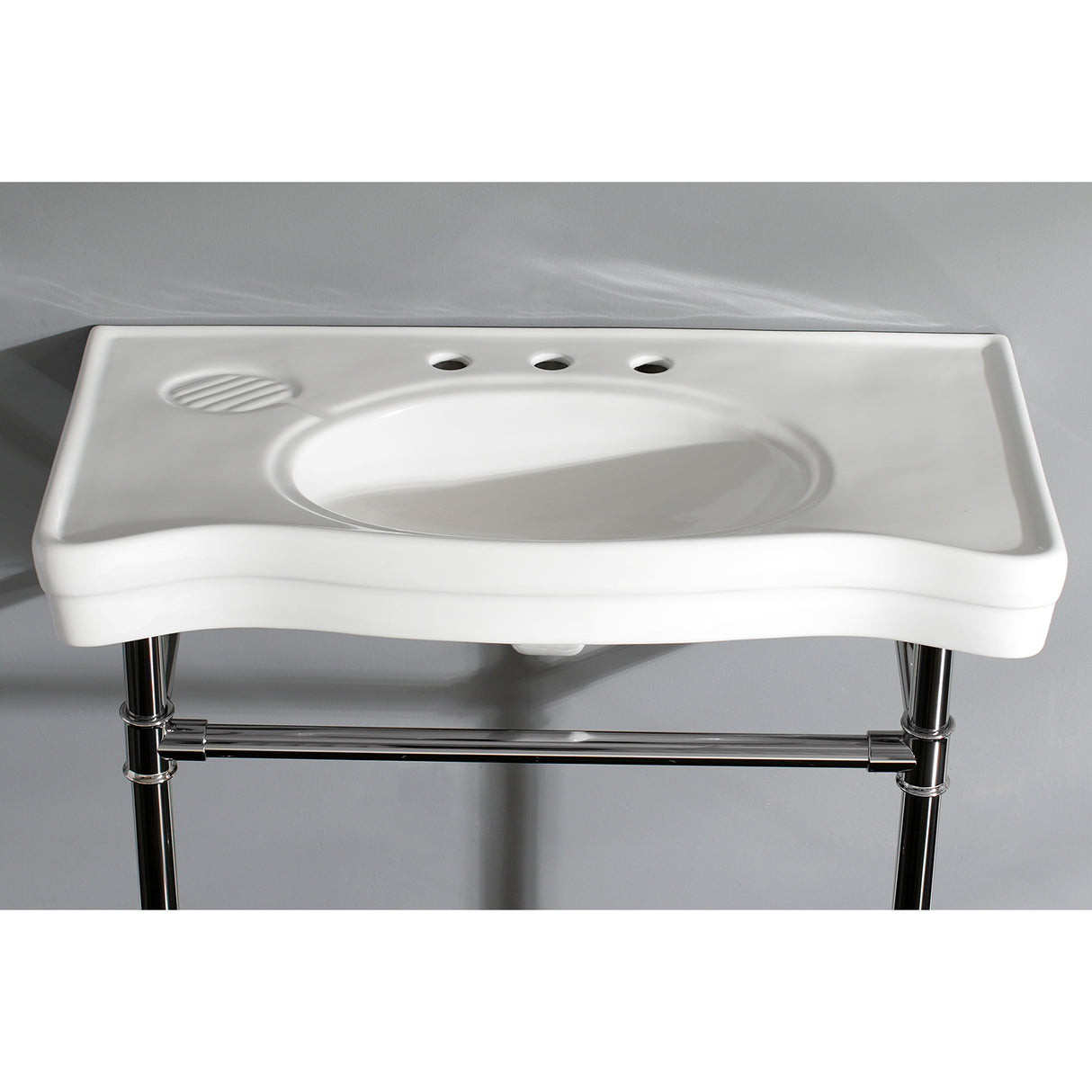 Imperial 36" x 19" Ceramic Console Sink with Stainless Steel Legs