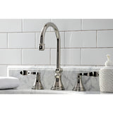 NuFrench Widespread Bathroom Faucet with Brass Pop-Up