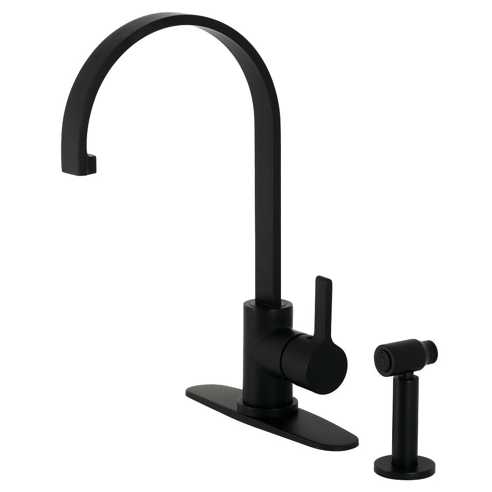 Continental Single-Handle Kitchen Faucet with Brass Sprayer