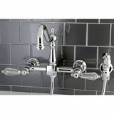 Wilshire Wall Mount Bridge Kitchen Faucet with Brass Sprayer