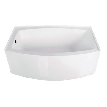 60 In. Acrylic Curved Apron Alcove Bathtub in White - cUPC/UPC Certified