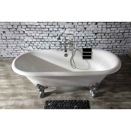 Cast Iron Double Ended Clawfoot Tub with 7 - Inch Faucet Drillings - BUILDMYPLACE