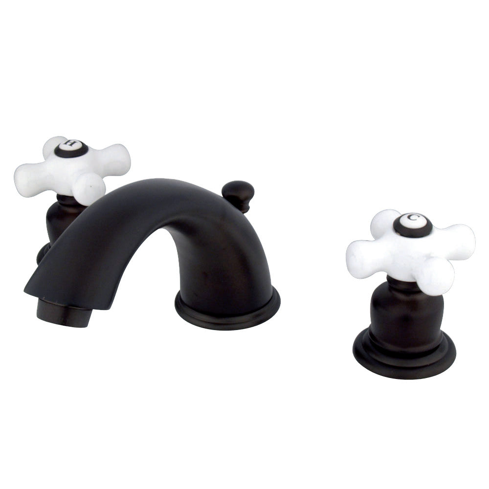 Magellan Widespread Bathroom Faucet W/ Pop Up Drain Assembly & Porcelain Cross Handles