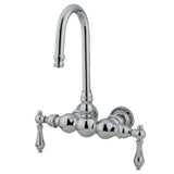 Vintage 3.4" Wall Mount Tub Faucet In 7.38" Spout Reach With Two Hole