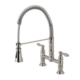 Two-Handle Deck-Mount Pull-Down Sprayer Kitchen Faucet