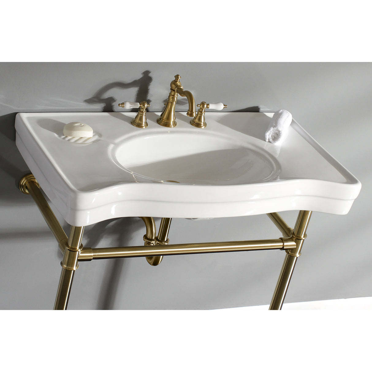 Imperial 36" x 19" Ceramic Console Sink with Stainless Steel Legs