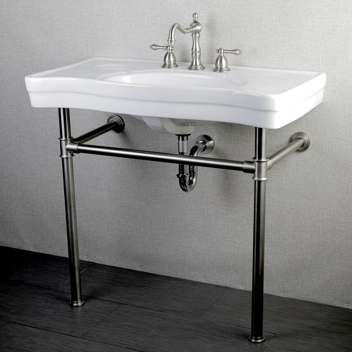 Imperial 36" x 19" Ceramic Console Sink with Stainless Steel Legs