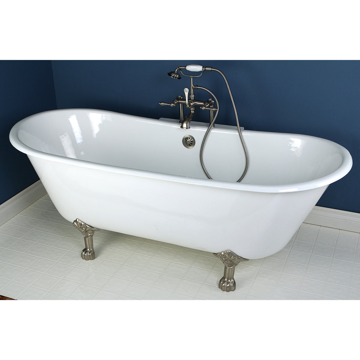 Cast Iron Double Slipper Clawfoot Tub (No Faucet Drillings)