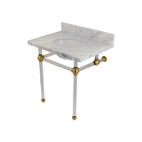 Templeton 30" X 22" Marble Vanity Top w/Acrylic Console Legs