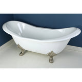 Cast Iron Double Slipper Clawfoot Tub (No Faucet Drillings)