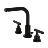 Manhattan Modern Widespread Bathroom Faucet with Brass Pop-Up