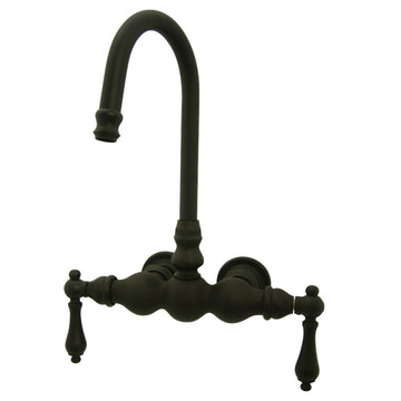 Vintage 3.4" Wall Mount Tub Faucet In 7.38" Spout Reach With Two Hole