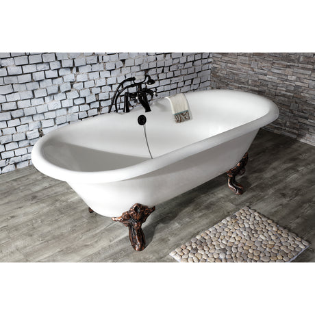 Cast Iron Double Ended Clawfoot Tub with 7 - Inch Faucet Drillings - BUILDMYPLACE