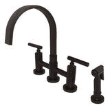 Manhattan Double Handle Kitchen Faucet with Brass Side Sprayer