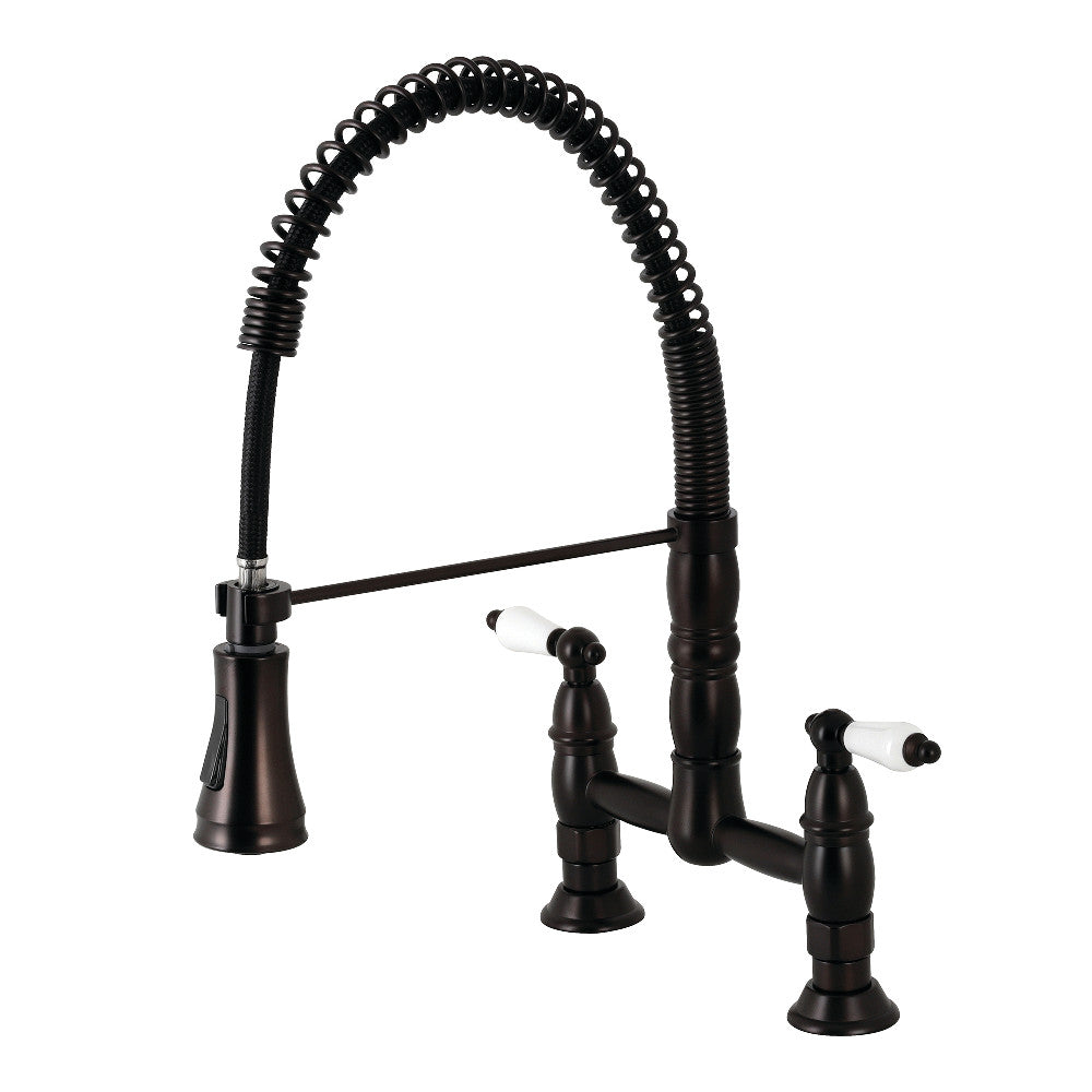 Heritage Two-Handle Traditional Deck-Mount Pull-Down Sprayer Kitchen Faucet