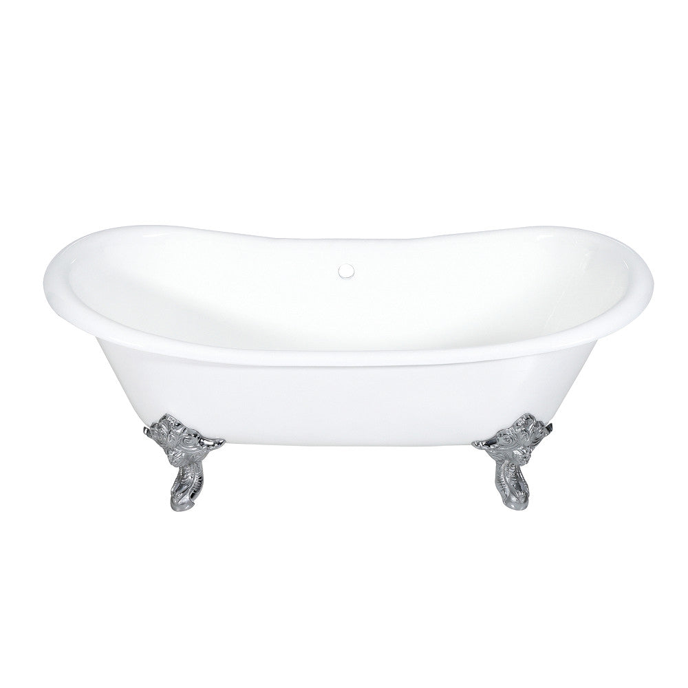 Cast Iron Double Slipper Clawfoot Tub (No Faucet Drillings)