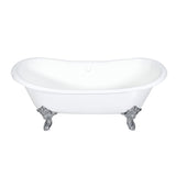 Cast Iron Double Slipper Clawfoot Tub (No Faucet Drillings)