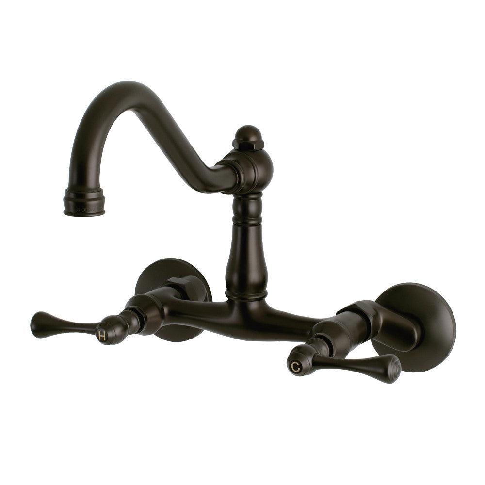 Vintage 6" Wall Mount Kitchen Faucet With Adjustable Centers