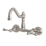 Vintage 6" Wall Mount Kitchen Faucet With Adjustable Centers