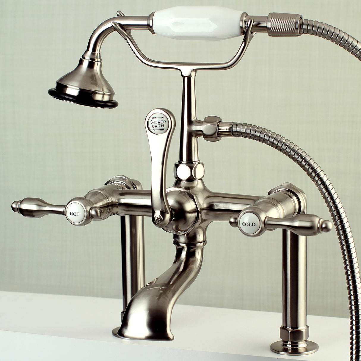 Tudor Deck Mount Clawfoot Tub Faucet