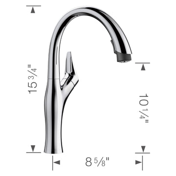 Blanco Artona 1.5 GPM Dual Spray Pull-Down Kitchen Faucet Brass