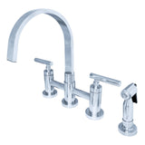 Manhattan Double Handle Kitchen Faucet with Brass Side Sprayer