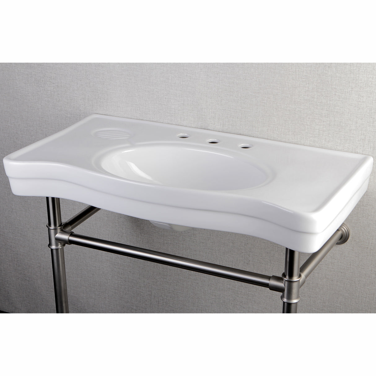 Imperial 36" x 19" Ceramic Console Sink with Stainless Steel Legs