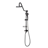 Rain Shower System W/ 8" Showerhead - 36.25"H X 8"W X 23.75"D - Brass - Adjustable Brass Slider - Surface Mounted Shower Systems