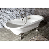 Cast Iron Double Ended Clawfoot Tub with 7 - Inch Faucet Drillings - BUILDMYPLACE