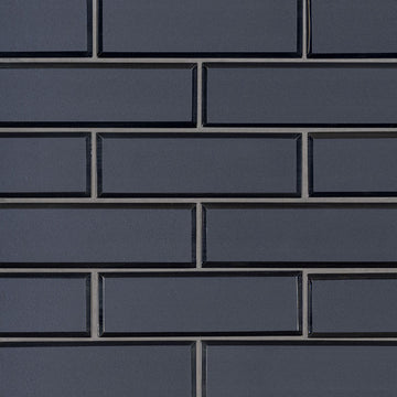 12" X 12" Vague Beveled Blue Glass Subway Brick Mosaic Walls Tile (14.4SQ FT/CTN)