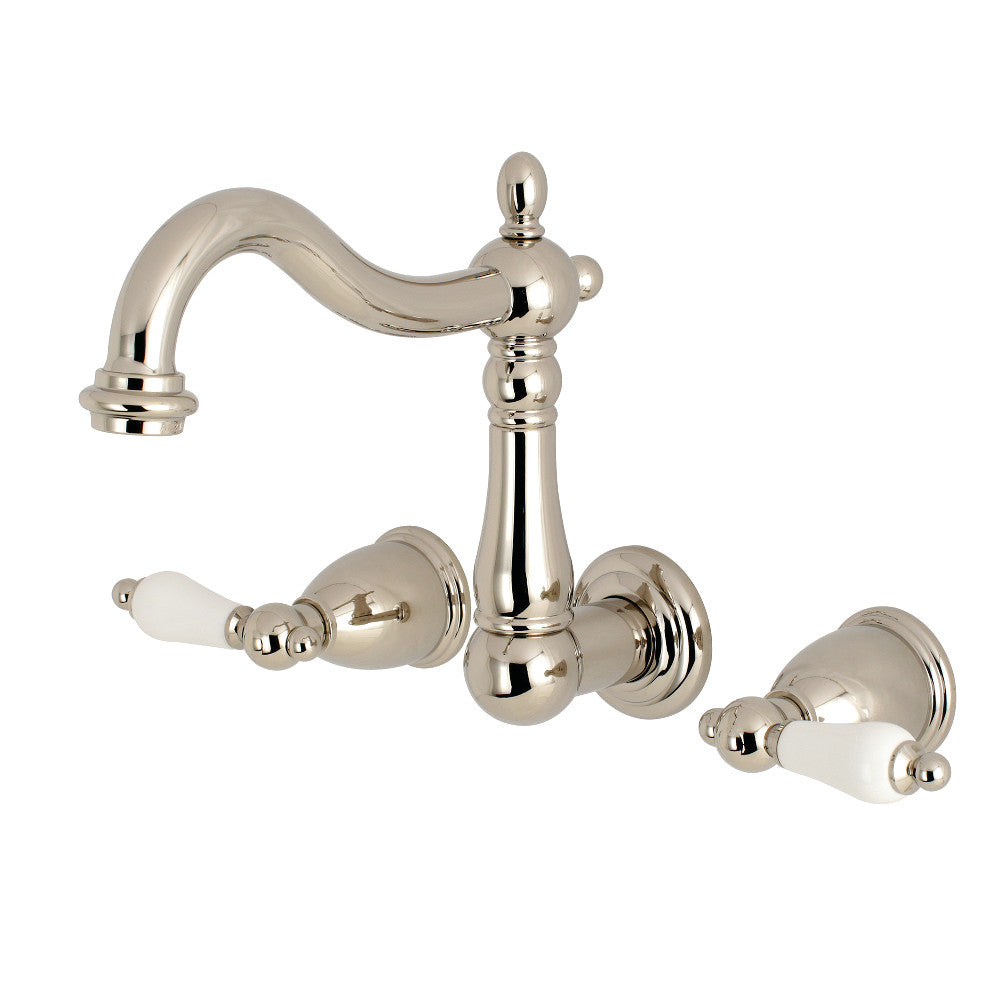 Heritage Traditional 8 Inch Center Wall Mount Bathroom Faucet