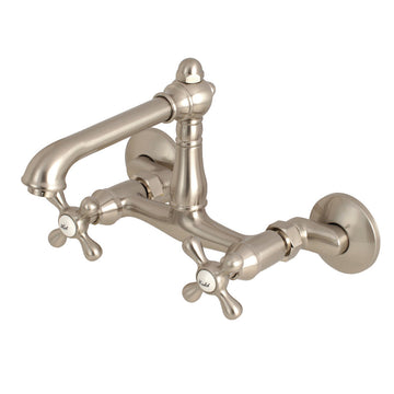 English Country 6" Adjustable Center Wall Mount Kitchen Faucet