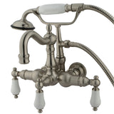 Vintage 3.4" Wall Mount Tub Faucet In 7.19" Spout Reach