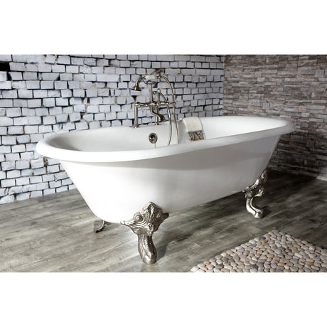 Cast Iron Double Ended Clawfoot Tub with 7 - Inch Faucet Drillings - BUILDMYPLACE