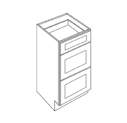 RTA - Fashion White - Three Drawer Vanity Cabinet | 15"W x 34.5"H x 21"D