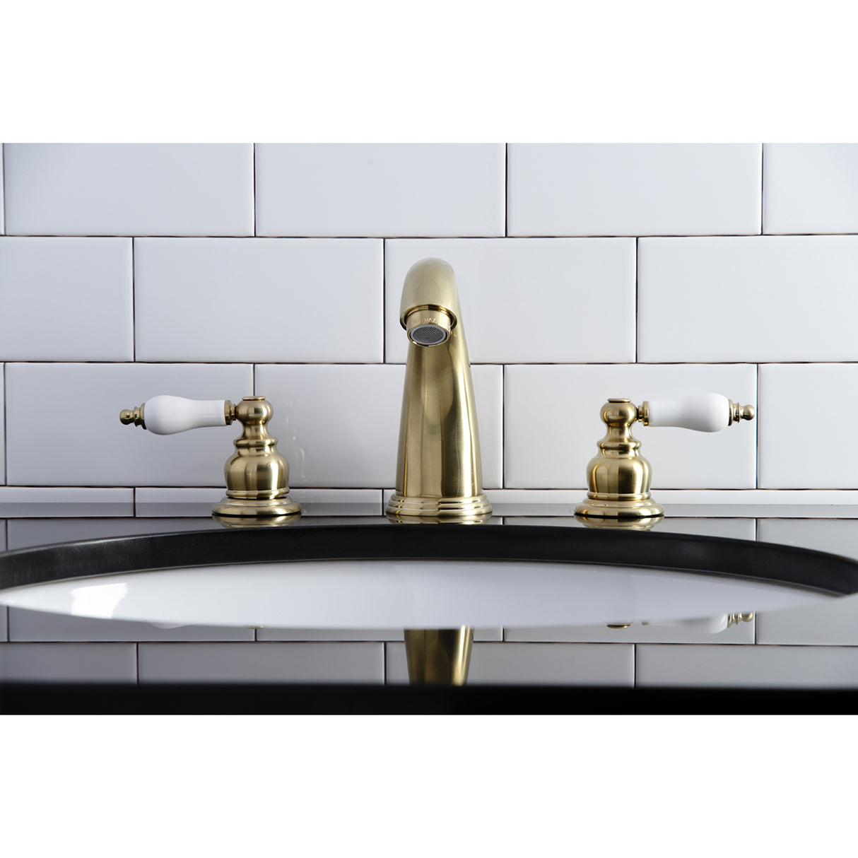 Victorian Two Handle 8 In. Two-handle 3-Hole Deck Mount Widespread Bathroom Sink Faucet