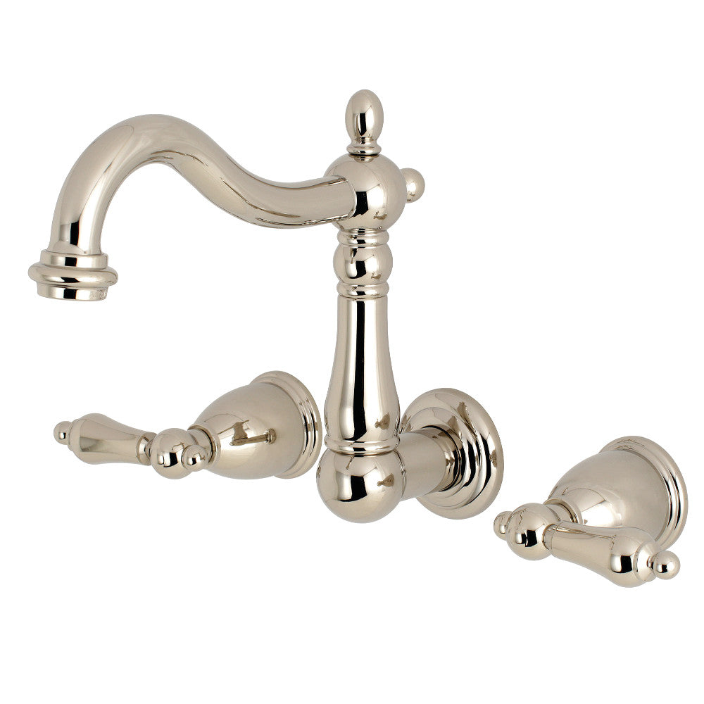 Heritage 1.2 GPM Wall Mounted Bathroom Faucet With Lever Handles