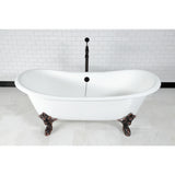 Cast Iron Double Slipper Clawfoot Tub (No Faucet Drillings)