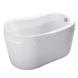 Acrylic Freestanding Tub with Drain, White - BUILDMYPLACE