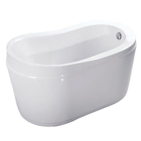 Acrylic Freestanding Tub with Drain, White - BUILDMYPLACE