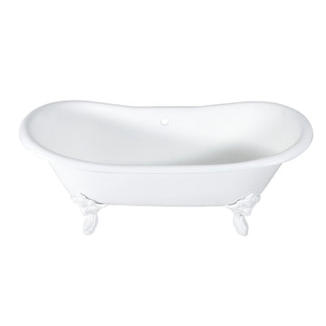 Cast Iron Double Slipper Clawfoot Tub (No Faucet Drillings)