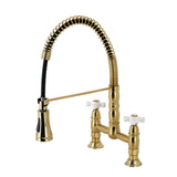 Heritage Two-Handle Deck-Mount Pull-Down Sprayer Kitchen Faucet