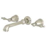 Naples 8 Inch Two-Handle Center Wall Mount Bathroom Faucet