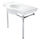 Templeton 37" x 22" Ceramic Console Sink with Stainless Steel Legs