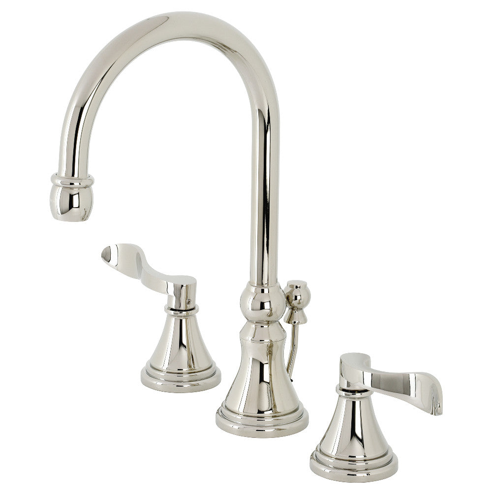 NuFrench Widespread Bathroom Faucet with Brass Pop-Up