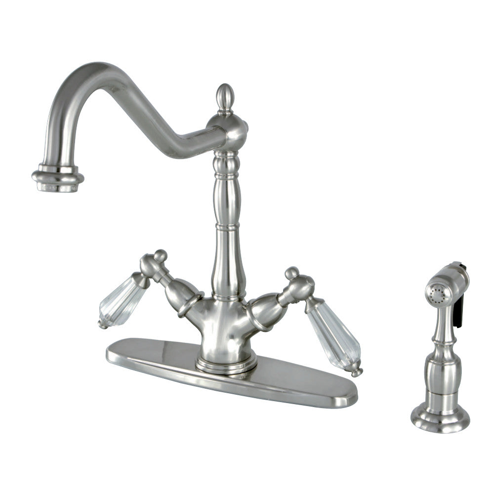 Wilshire Mono Deck Mount Kitchen Faucet with Brass Sprayer