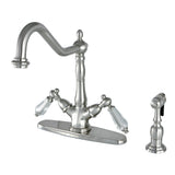 Wilshire Mono Deck Mount Kitchen Faucet with Brass Sprayer